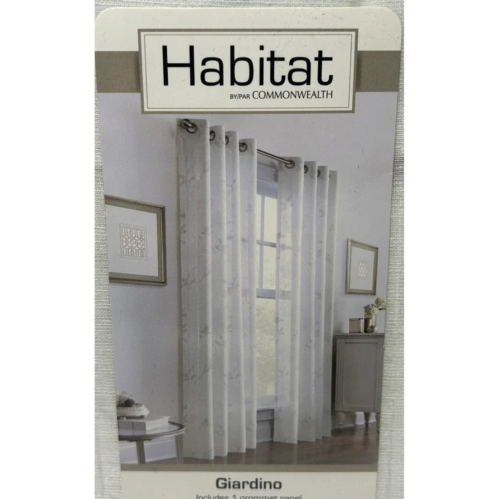Commonwealth Habitat Embroidered Giardino Cream Sheer Curtain Polyester 52